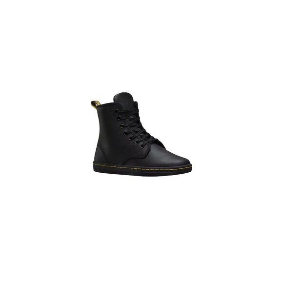 Dr. Martens Shoreditch Greasy Black Leather Ankle Boots Women's Size 9 - Picture 1 of 10